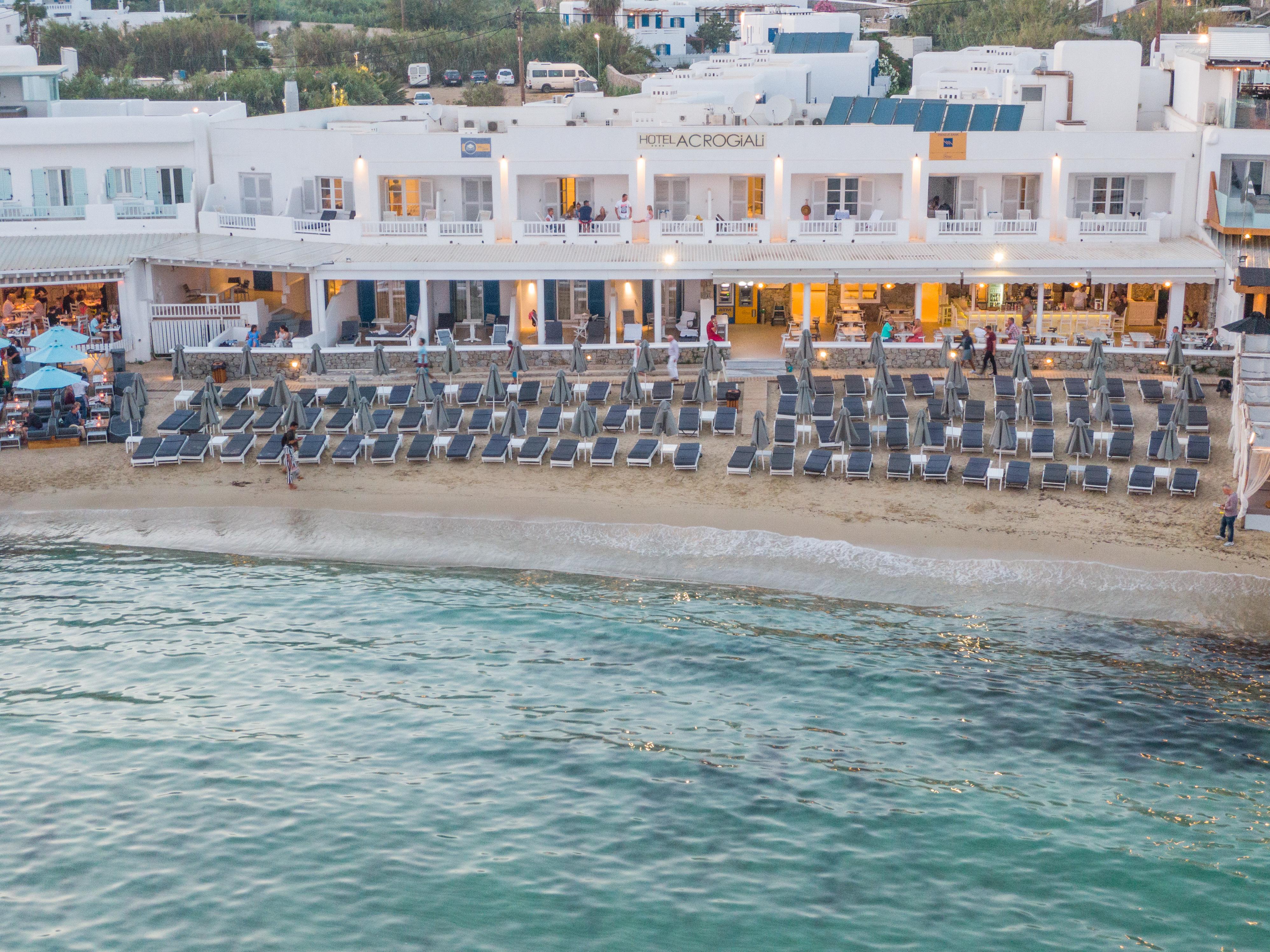 Acrogiali Beachfront Hotel Mykonos Platys Gialos  Eksteriør billede